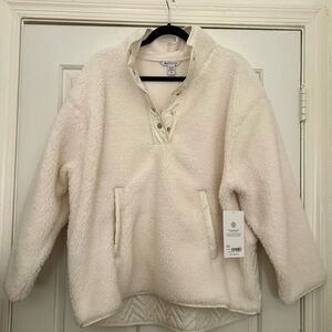 Athleta Cozy White Sherpa Sweatshirt
